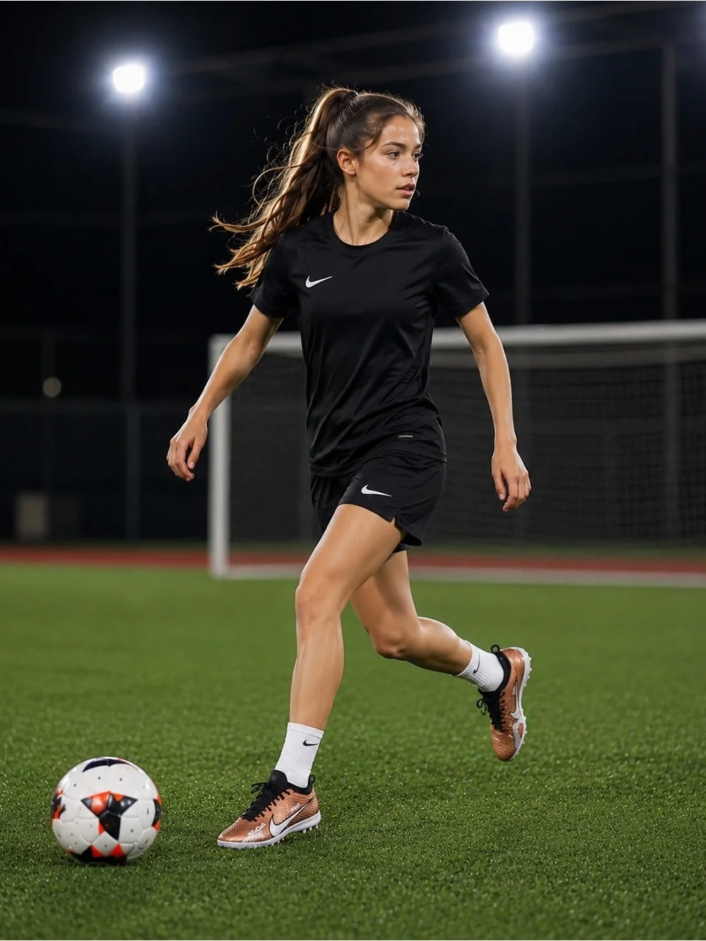Nike Air Zoom Copper and Black Indoor Soccer Shoes - Picture 2 of 12